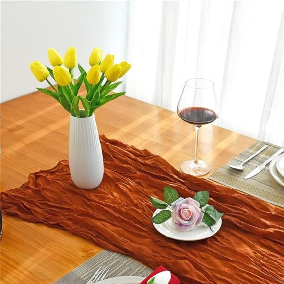 20pcs Yellow Artificial Tulip Silk Flowers 13.5" Home Wedding Decorations - Picture 3 of 6